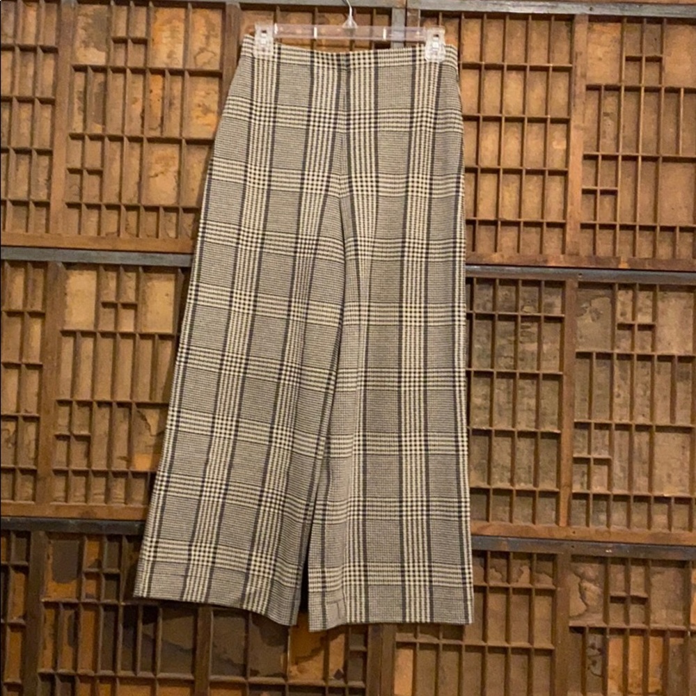 Plaid Wide Leg Stretchy Pants